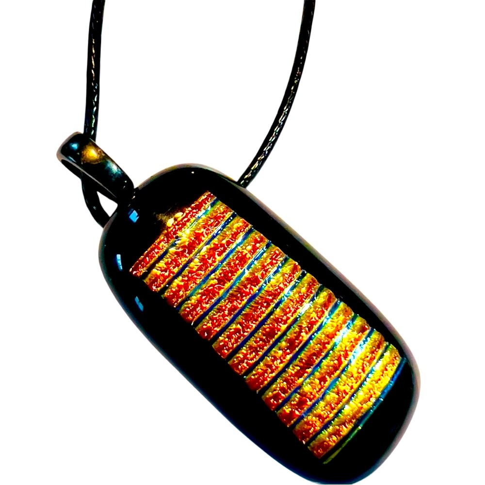 Dichroic Art Glass Pendant Necklace